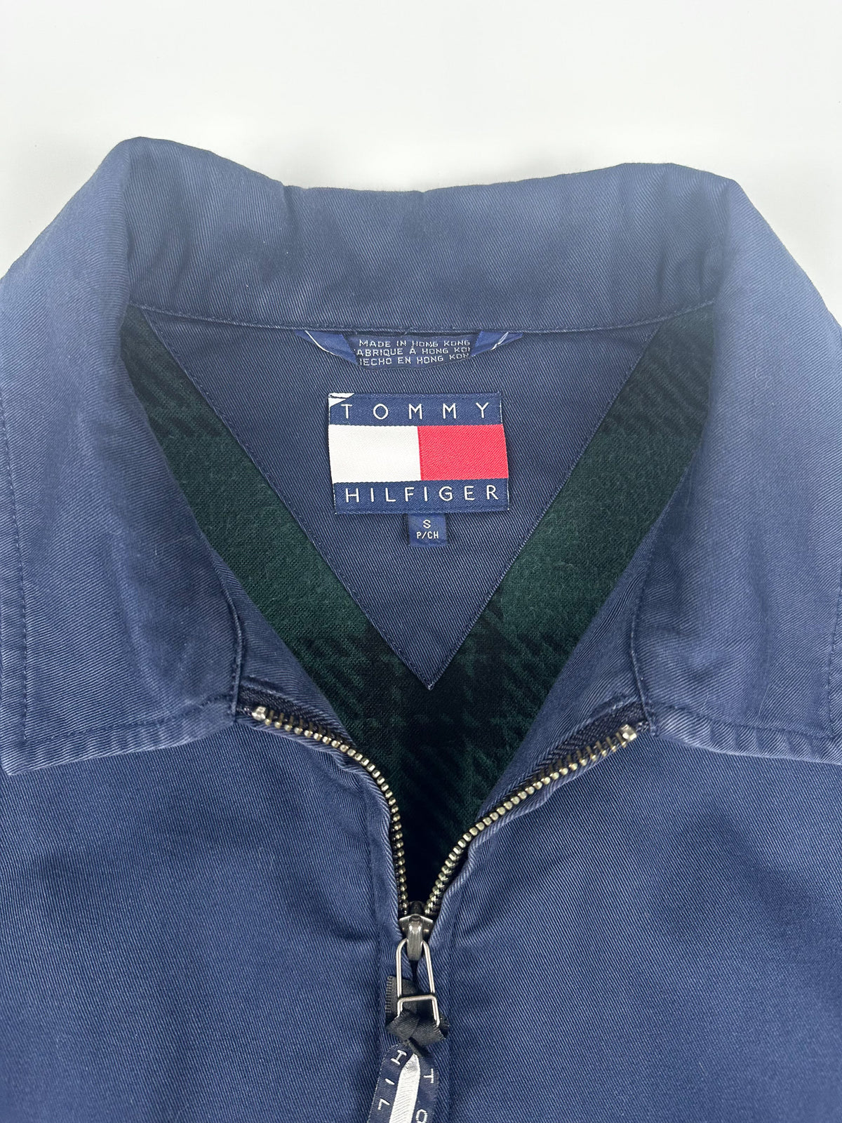 Vintage 00s 2000 Tommy Hilfiger Plaid Fleece Lined Harrington Full Zip Jacket (M)