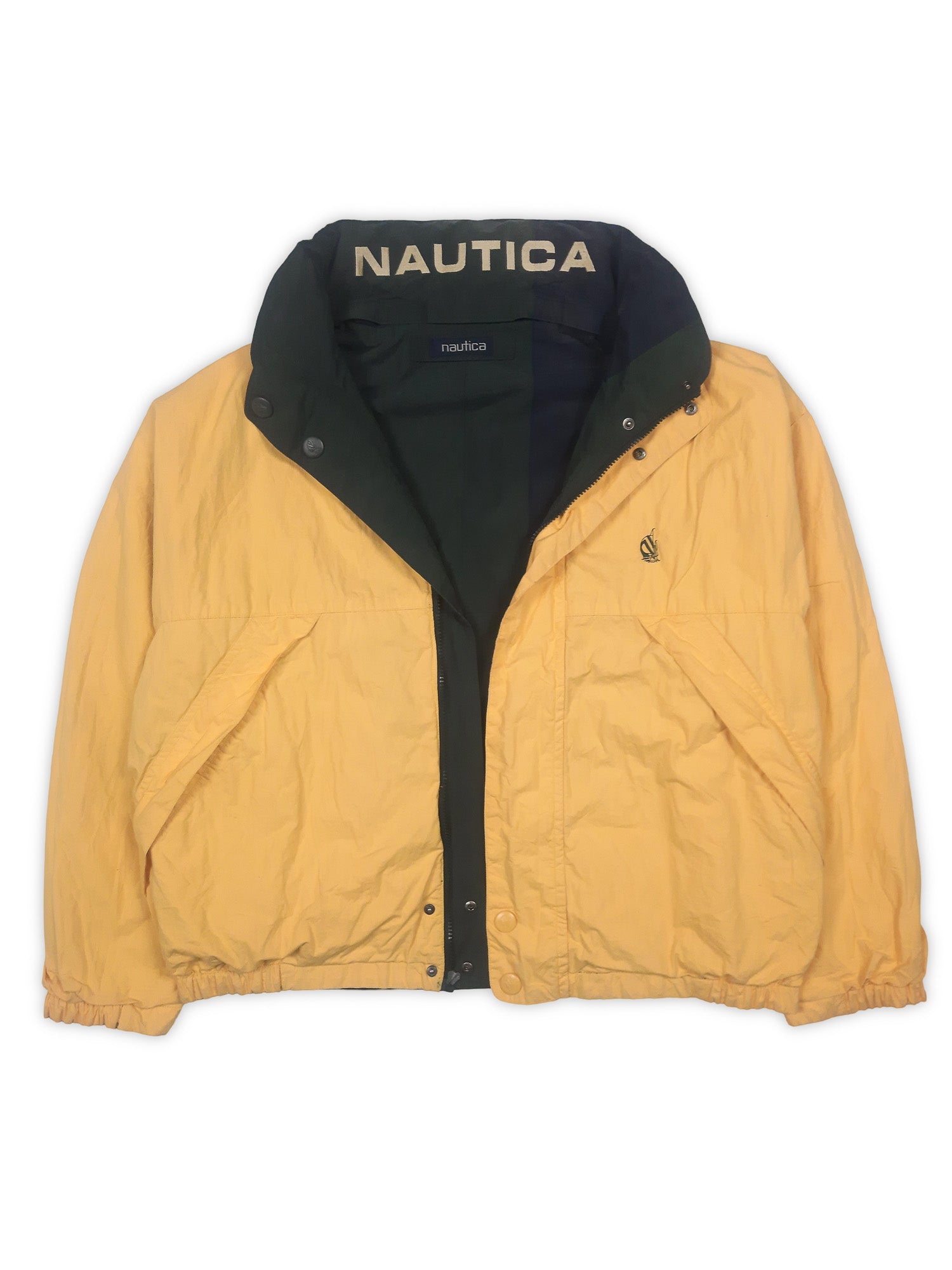 Vintage 90s Nautica Reversible Horizontal Striped Jacket (M)