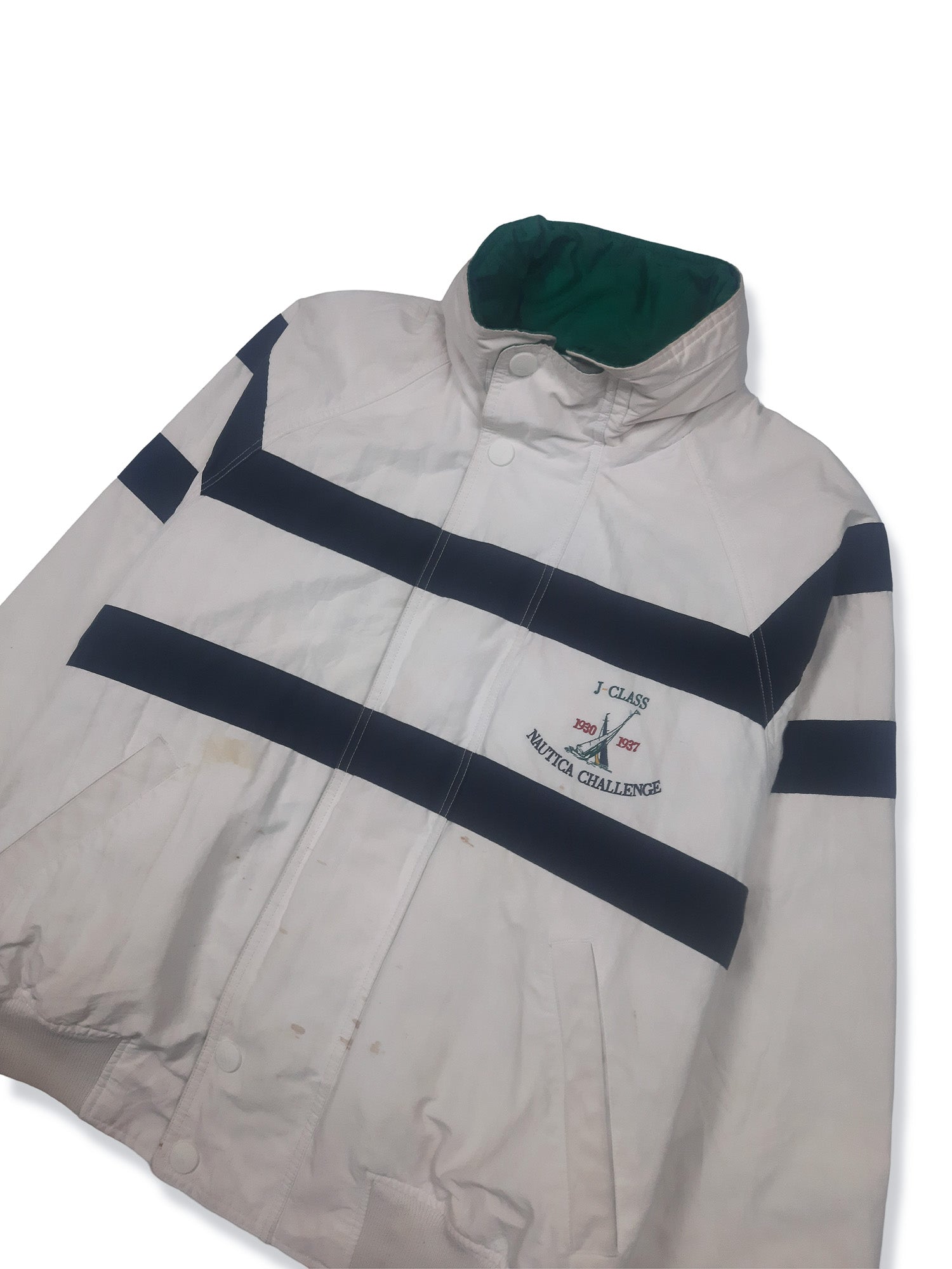 Vintage 90s Nautica Challenge J Class Striped Sailing Jacket L Vintage Vanguards